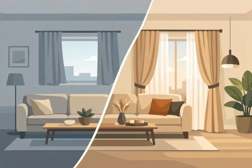 Living Room Curtain Makeover Example That Works