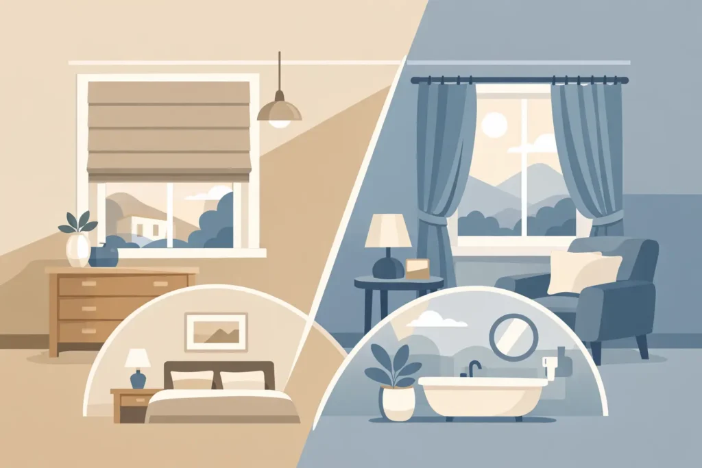 Roman Blinds vs Curtains for Every Room