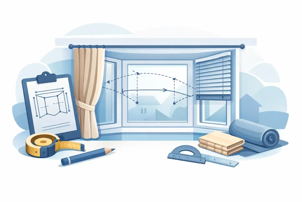 Bay Window Measurements for Curtains and Blinds