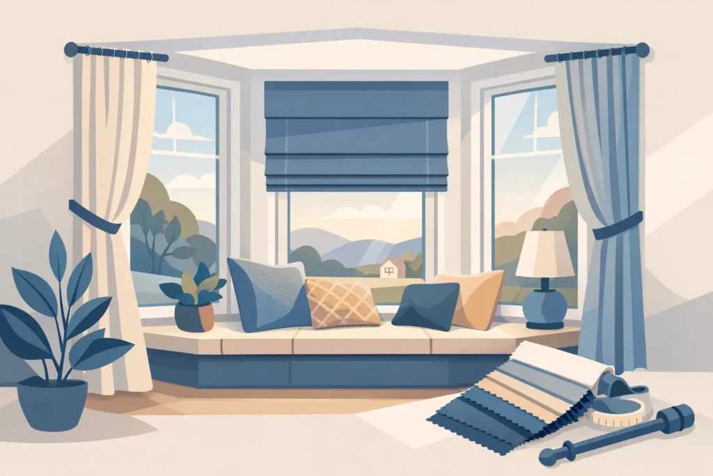 How to Style Bay Windows With Custom Treatments